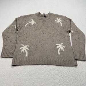 Rails Women's Sweater Wool Blend Zoey Oatmeal Ivory Palms Pullover Sz Small